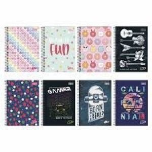 CADERNO ESPIRAL 1/4 CAPA DURA 96 FOLHAS TILIBRA MAIS