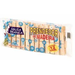 PRENDEDOR ROUPA MADEIRA 16U AGUIA BRANCA - PC