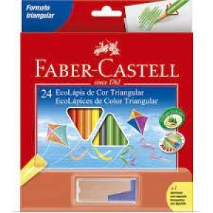 LAPIS 24 CORES TRIANGULAR +1 APONTADOR  FABER