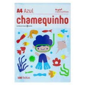 PAPEL SULFITE A4 75G AZUL 100 FOLHAS CHAMEQUINHO - PC